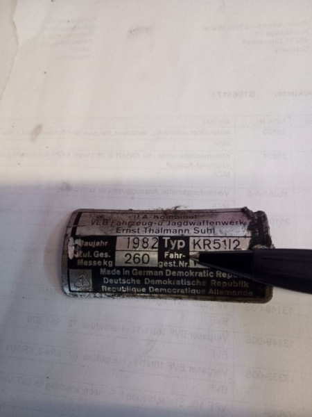Simson Kr51/2 Typenschild original DDR