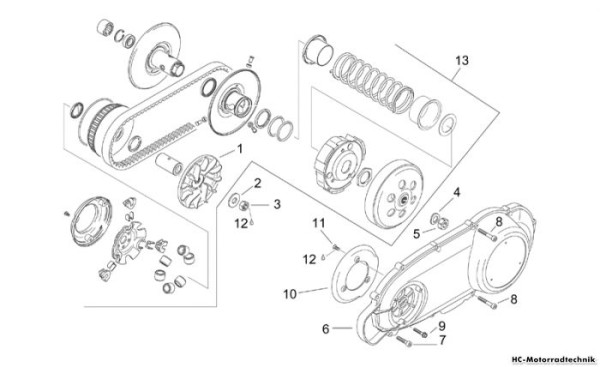 Aprilia Leonardo 125 variodeckel Leitblech AP0222525