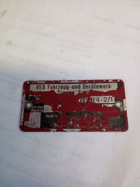 Simson sr4-2 Typenschild original DDR